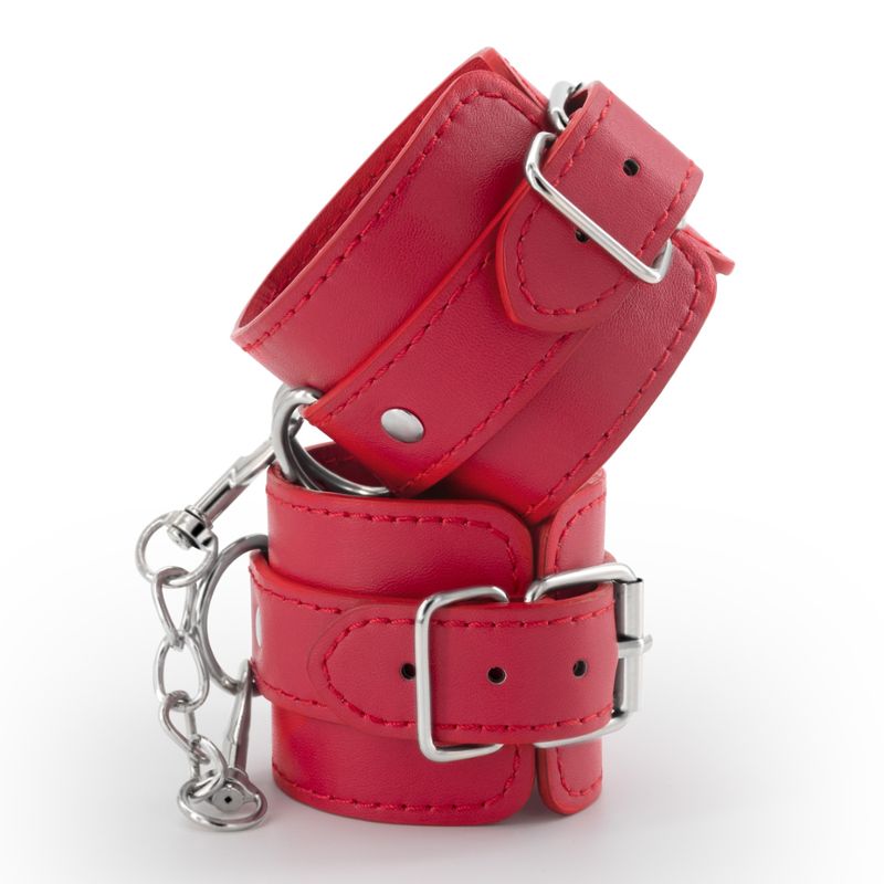 Adjustable leatherette handcuffs