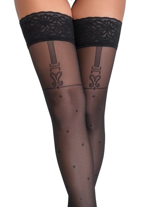Retro-Chic: Fishnet Stockings with Integrated Garters