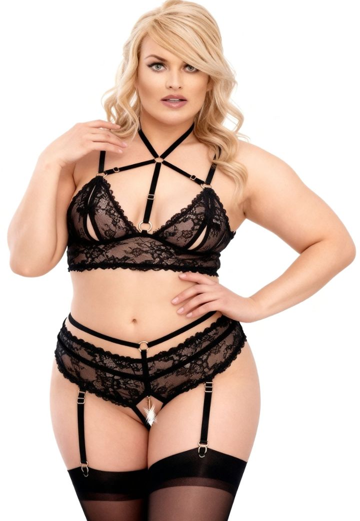 Rosélia — Spitze & Samt Set, ouvert und elektrisierend