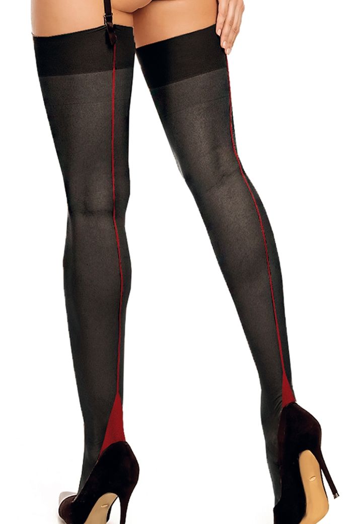 Bas Couture rouge noirs - Élégance & Confort