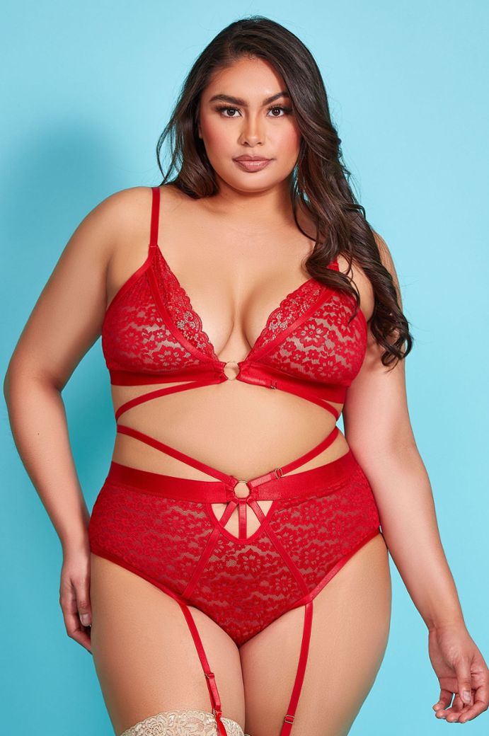 Σετ Tentation 2: στήριξη, χρυσός κρίκος και ψηλόμεσο σλιπ