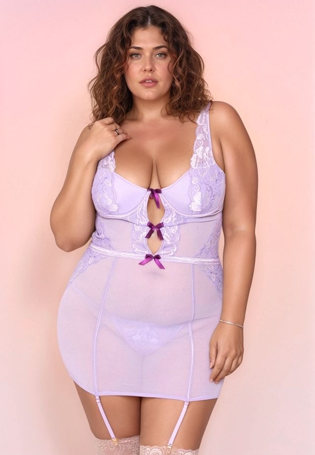 Nuisette-Guêpière Alice Lavande - Séduction romantique et raffinement d'antan