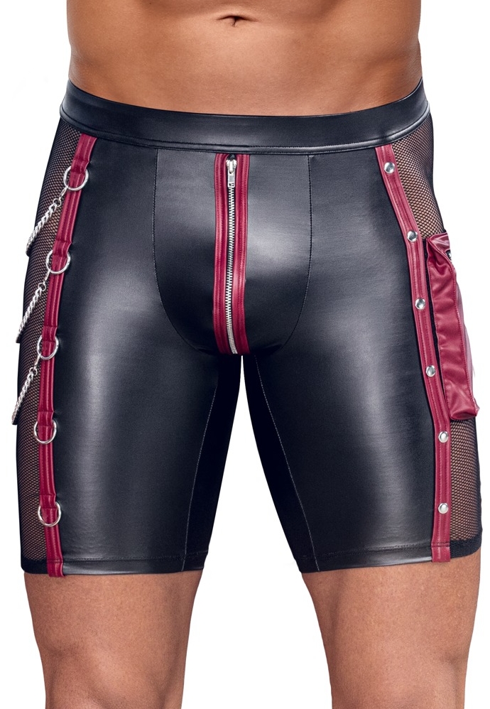 Long Boxer Black Matte : Mesh Inserts, Rings, Chains and Cargo Pocket