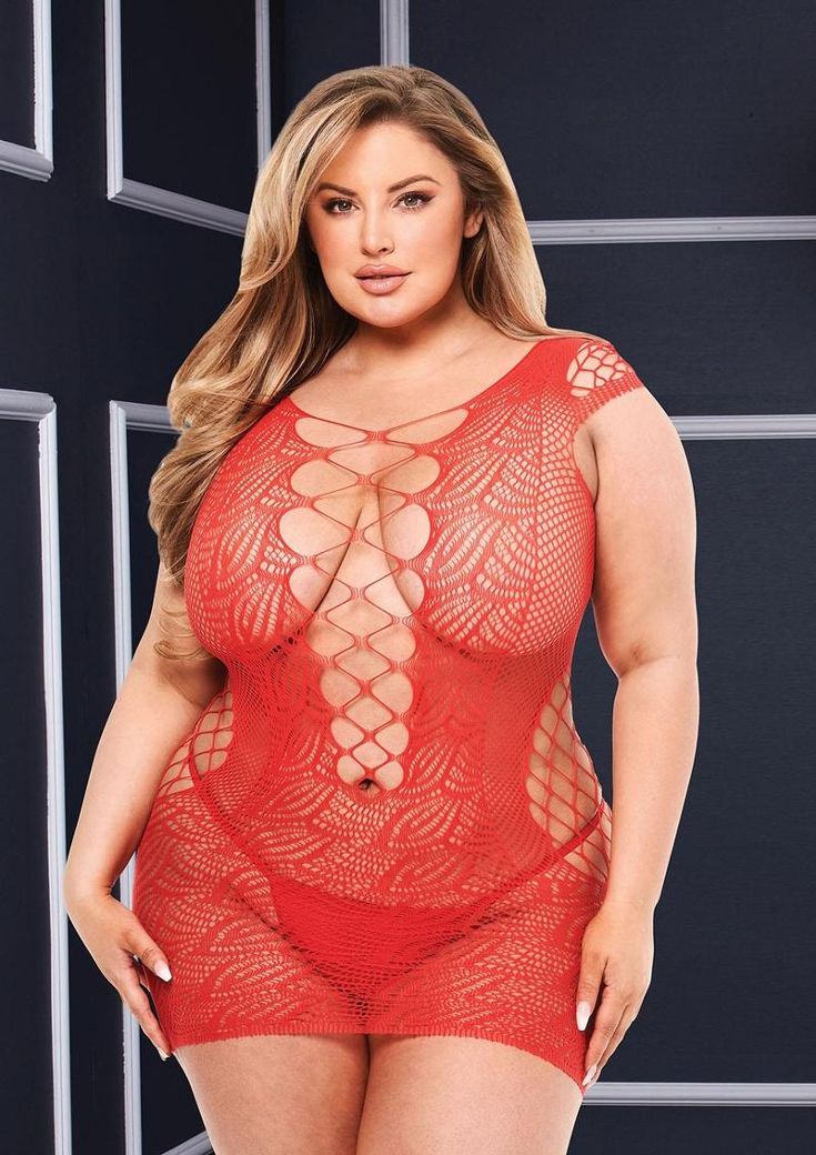 Red bodystocking dress