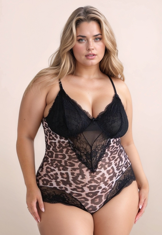 Body Léopard Sauvage - Sensualité féline avec finitions dentelle