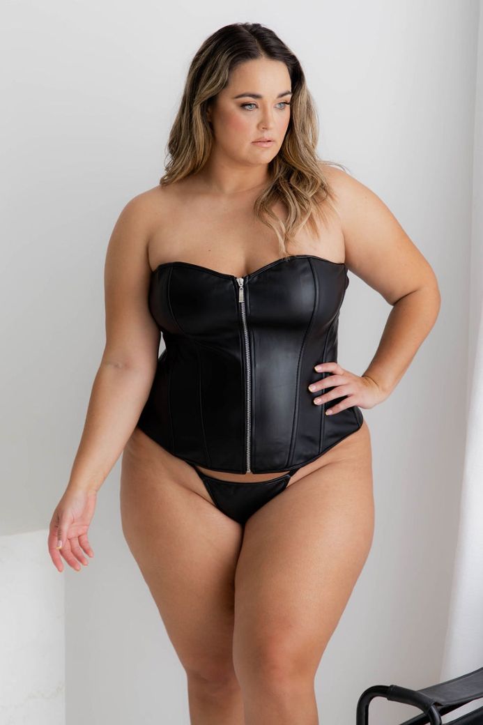 Vixen bustier van imitatieleer