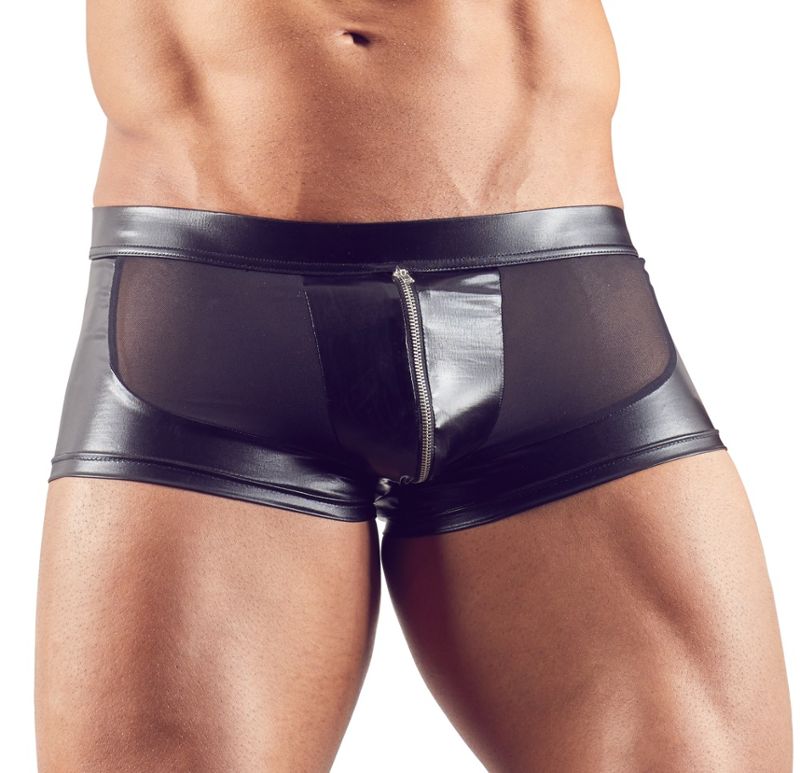 Two-material short boxer shorts