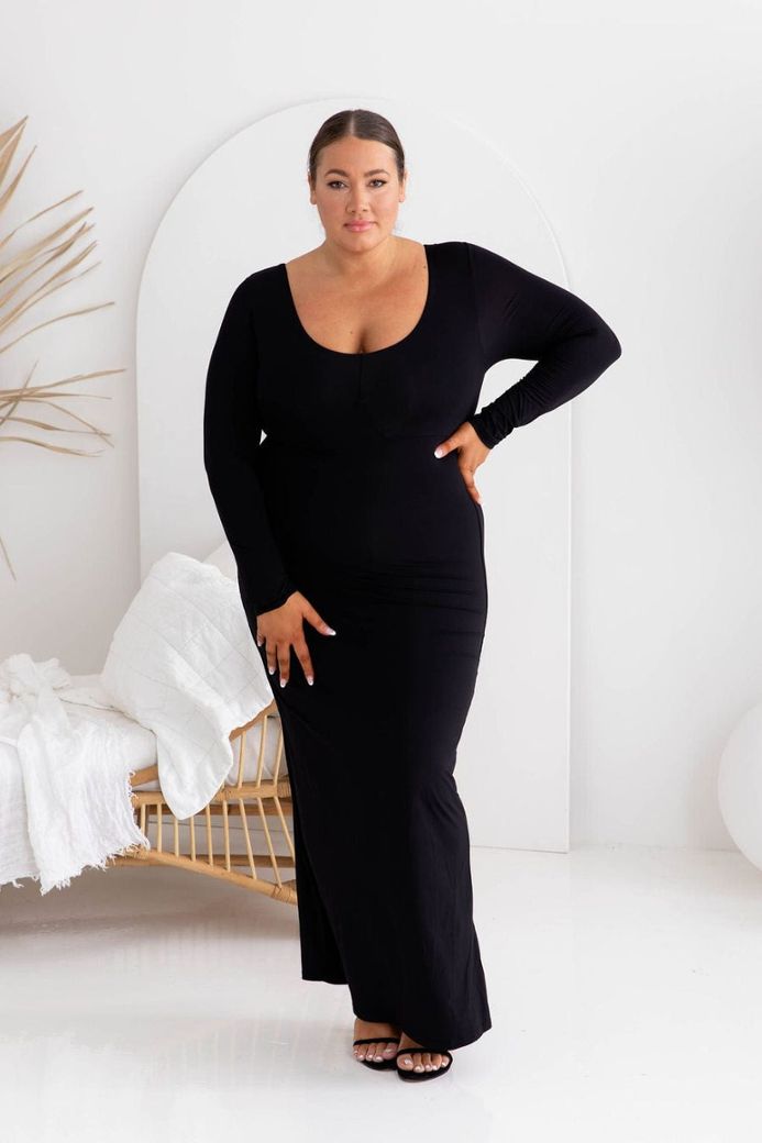 Long Sculpting Dress - Flat Belly Effect