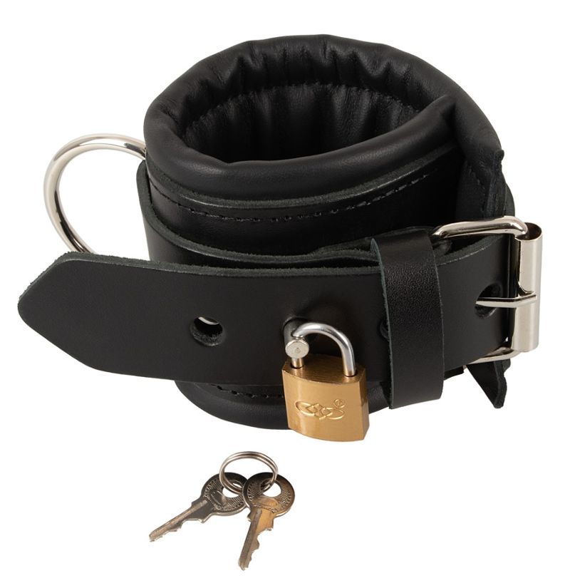 Professionele lederen handboeien met hangslot - veilige en comfortabele beperking